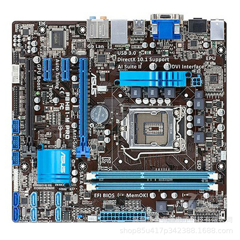 适用于台式机 华硕h61m-pro-1155台式机主板-阿里巴巴