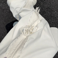 白色半身裙女夏2024新款高腰显瘦a字设计感蝴蝶结小个子蕾丝长裙