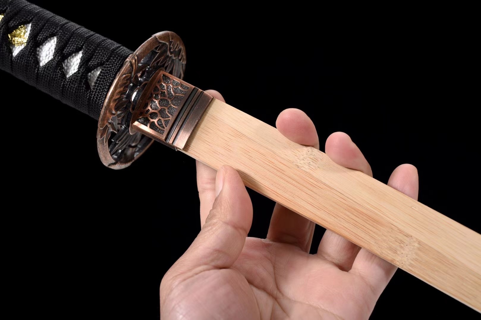 日式居合道一体木刀带鞘 竹刀剑道武术训练习道具 表演武士拨刀斩