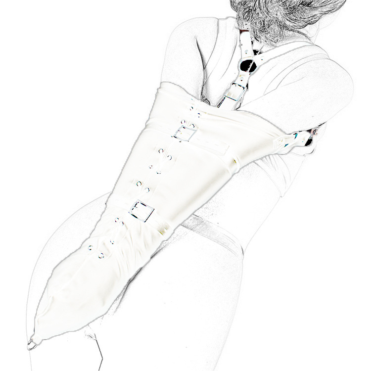 sm调教后手并肘直臂紧束单手套禁锢捆绑束缚袋拘束另类情趣用品