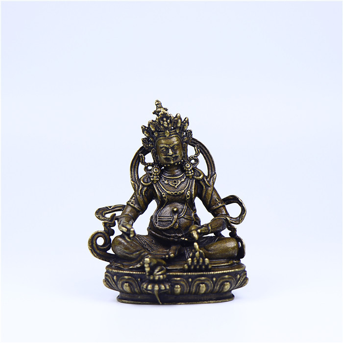 批发纯铜黄财神随身佛像密宗铜像家用供养纳财饰品车载铜器小摆件