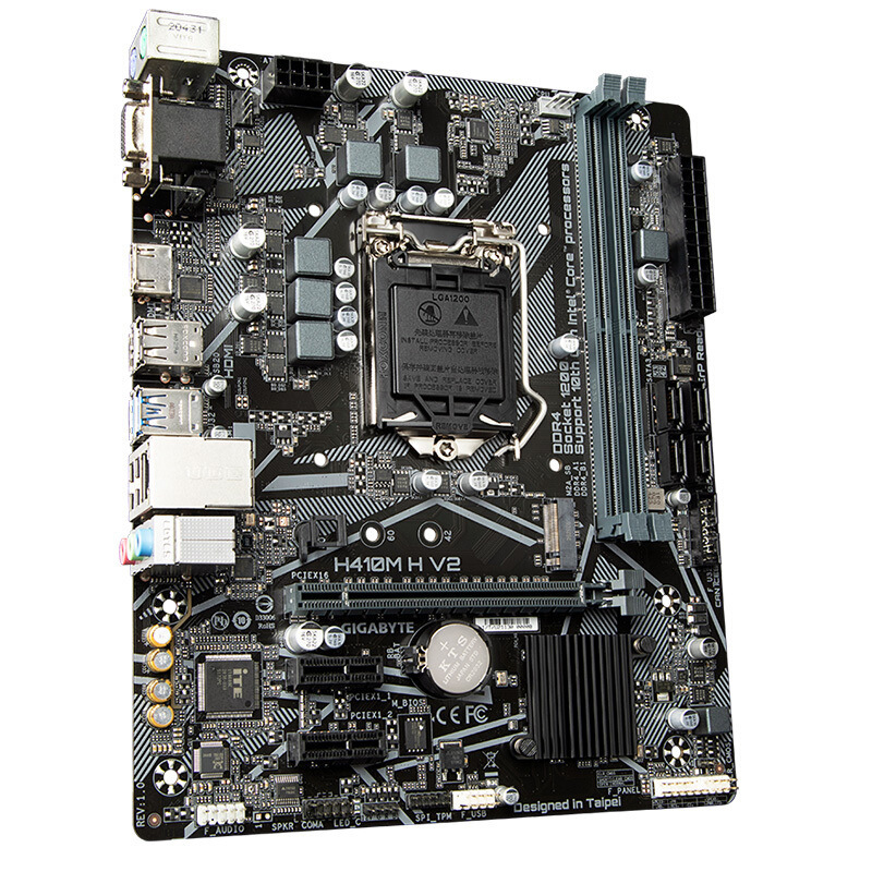 适用技嘉h410m h v2 台式电脑主板支持十代cpu i3 10100/10400