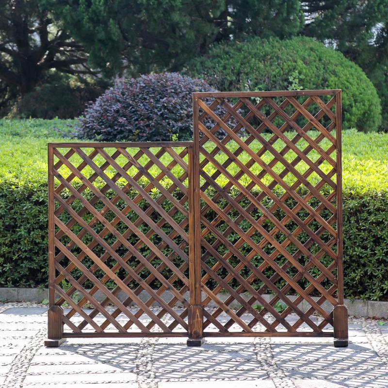 阳台爬藤防腐实木栅栏室内花园装饰隔断花架篱笆围栏格栅防腐木栅栏