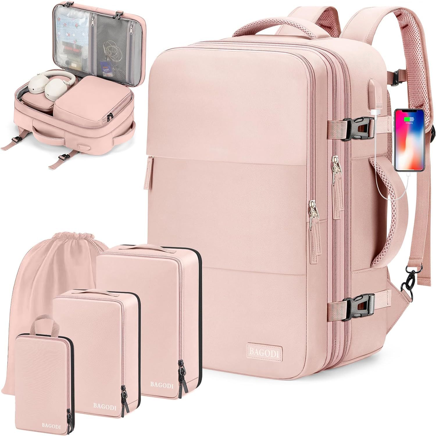 双肩包大容量男可扩容多功能商务出差行李包旅行包电脑背包书包女