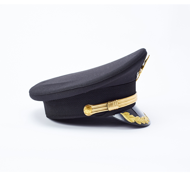 2021年新款保安大盖帽飞机大檐帽机长航空帽子海员帽保安服配帽徽