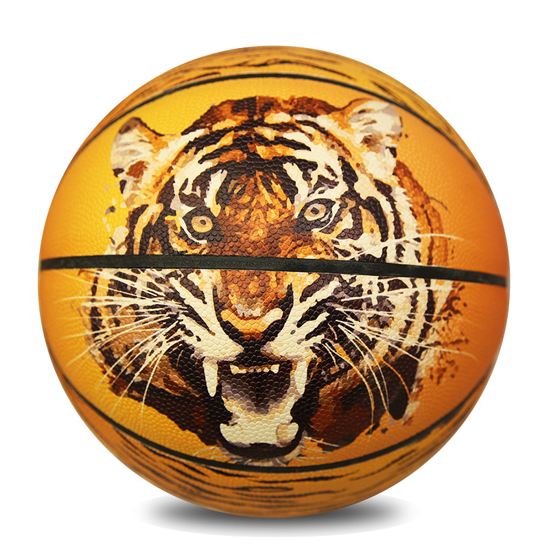 厂家定制彩印定做logo球学生5号7号篮球体育uv彩色打印吸湿pu篮球