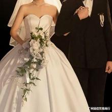 韩式手捧花瀑布形新娘花束婚礼复古民国风拍照道具手捧