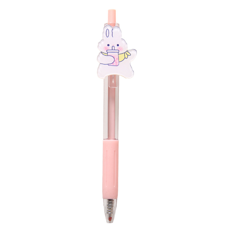 Lovely Soft Cute Press Gel Pen Student 0.5 Ball Pen Morandi Japanese Cartoon Ins Press-Type Signature Pen