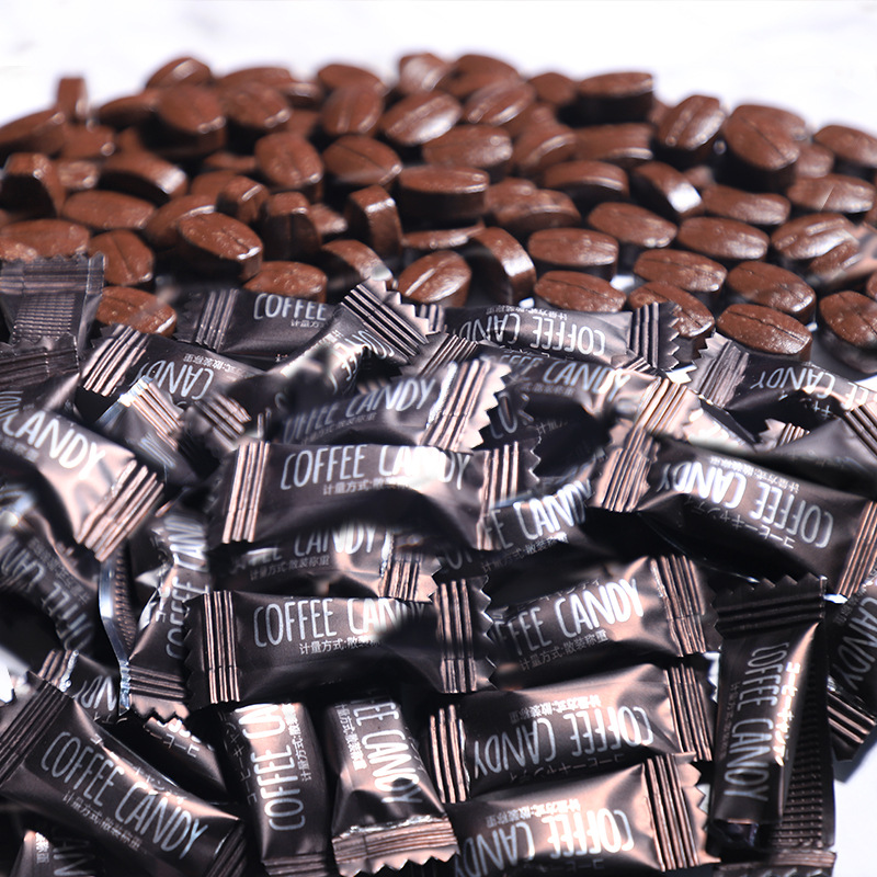 特浓咖啡糖块醇香可嚼咖啡豆糖咖啡味糖果学生网红休闲零食品批发