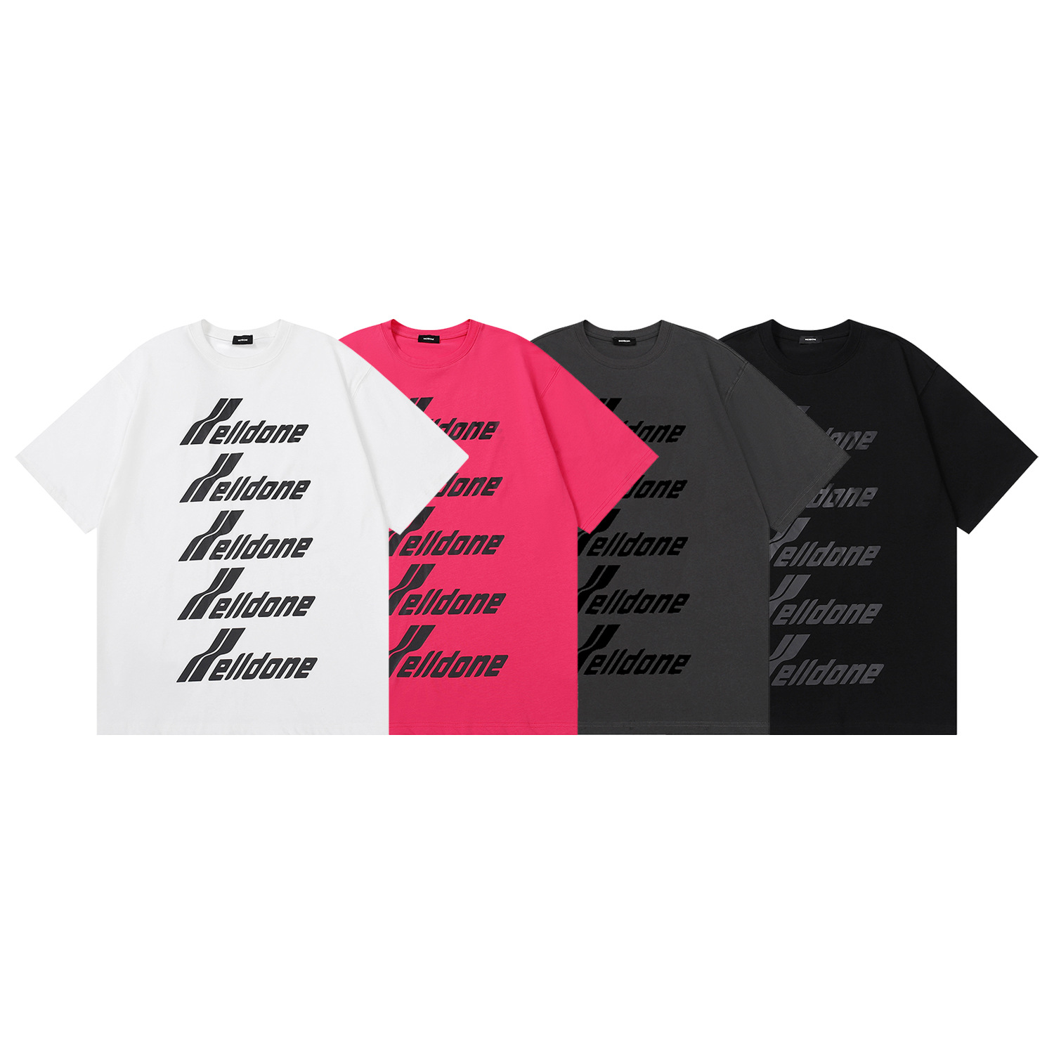 正确版本we11done经典弹幕短袖韩版印花字母情侣男女同款宽松t恤