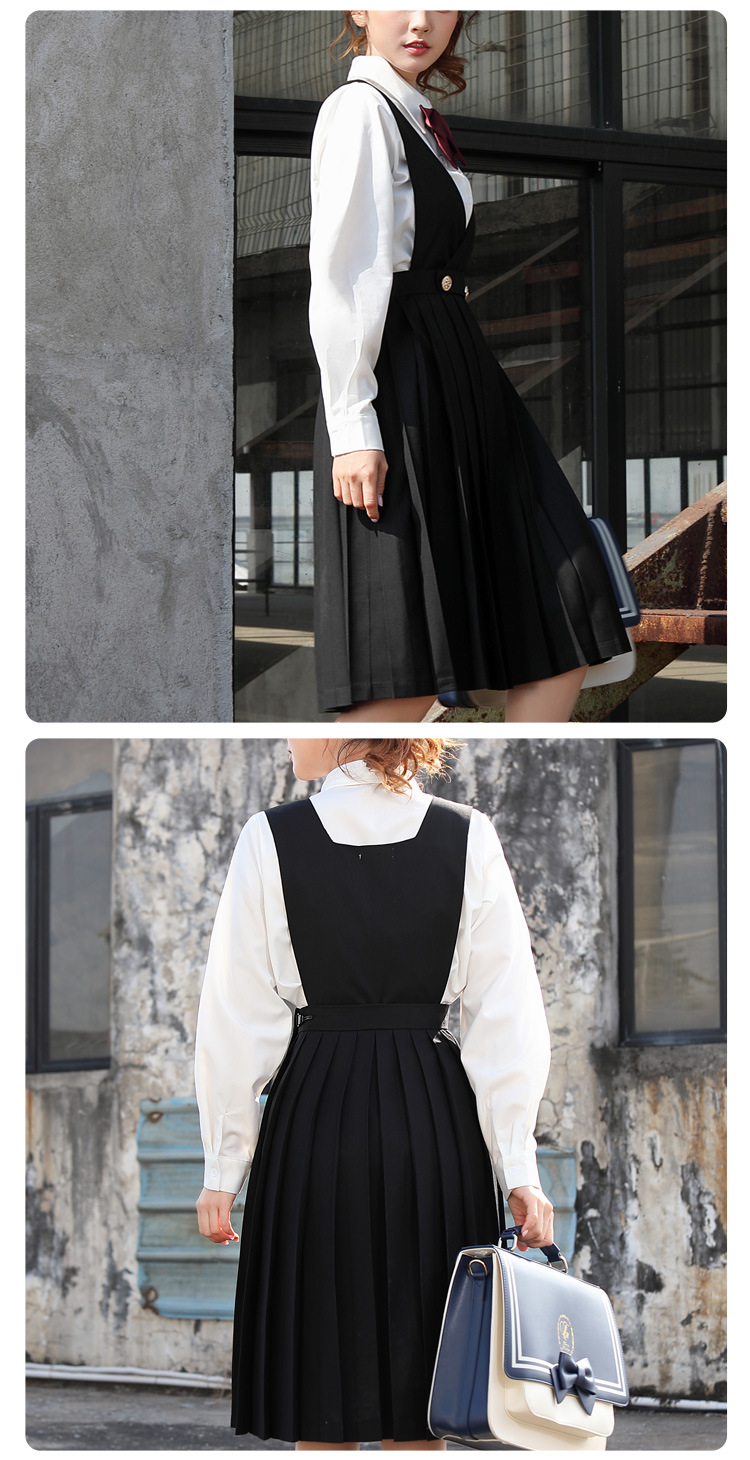 护奶裙jk制服裙中长款背带学院风卡奶连衣裙上下可拆卸套装