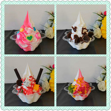 花式冰淇淋模型梅花碗食品模型假酸奶圣代杯冰激凌道具