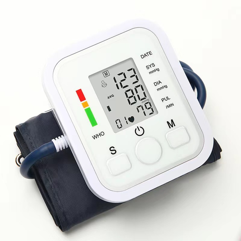 Foreign Trade Electronic Blood Pressure Meter Smart Sphygmomanometer Charging Blood Pressure Measuring Machine Russian Alabaoxi CE Certificate