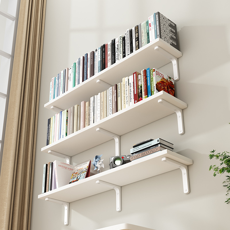墙上置物架悬空一字隔板书架挂墙搁板墙面层板墙壁挂式木板托架子
