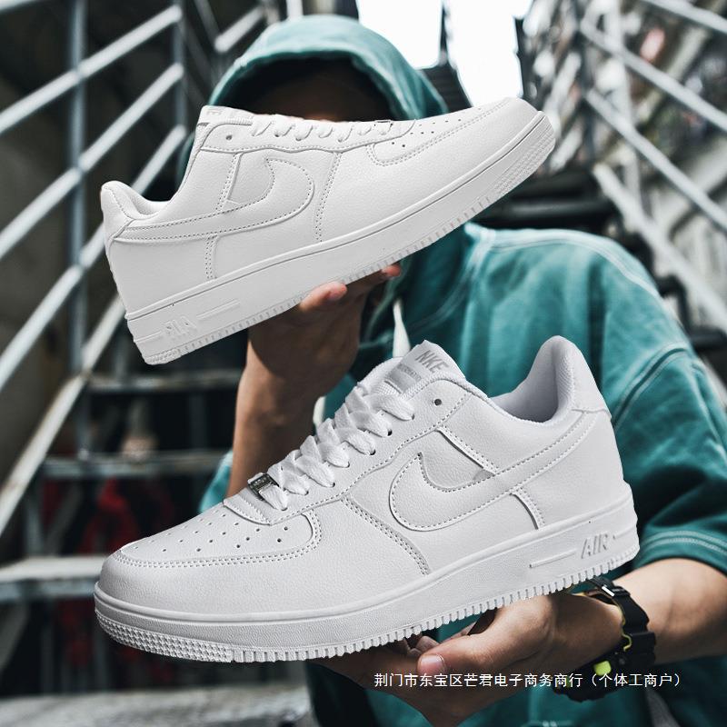 莆田aj男鞋空军一号小白鞋潮流百搭休闲运动鞋纯白平底低帮板鞋女
