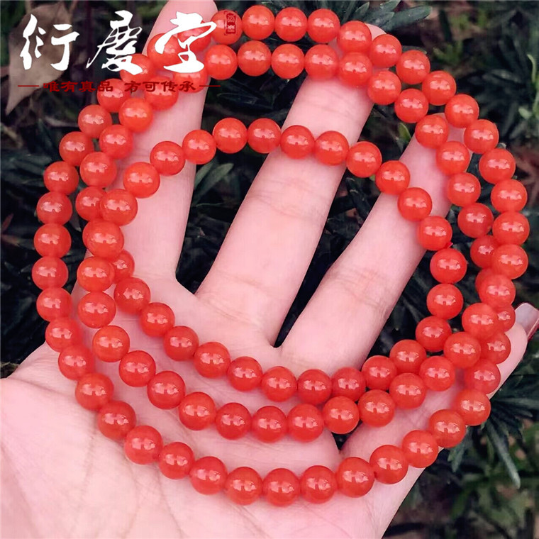 四川联合料南红玛瑙佛珠手串108多圈手链男女文玩手饰南红樱桃红