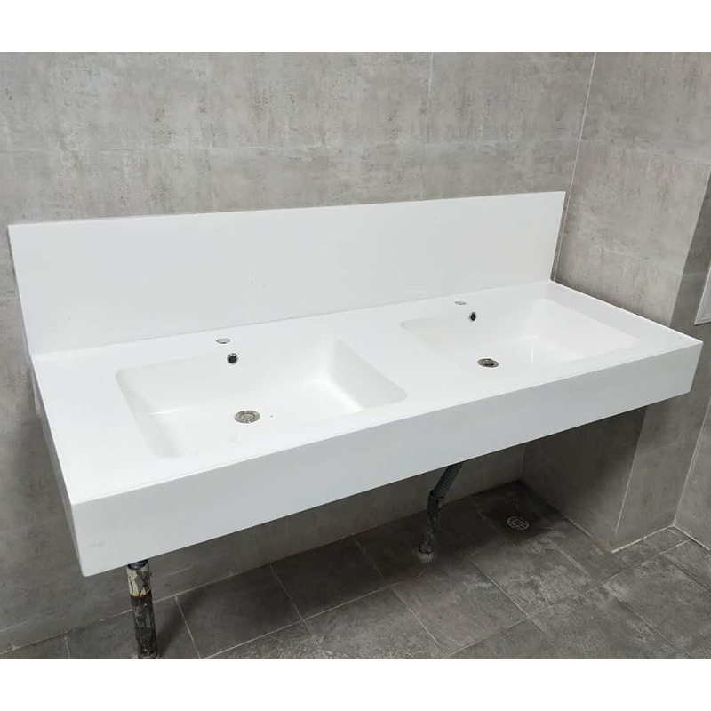 厂家直供大学人造石洗手盆 酒店浴室 公共场所人造石洗手台工程