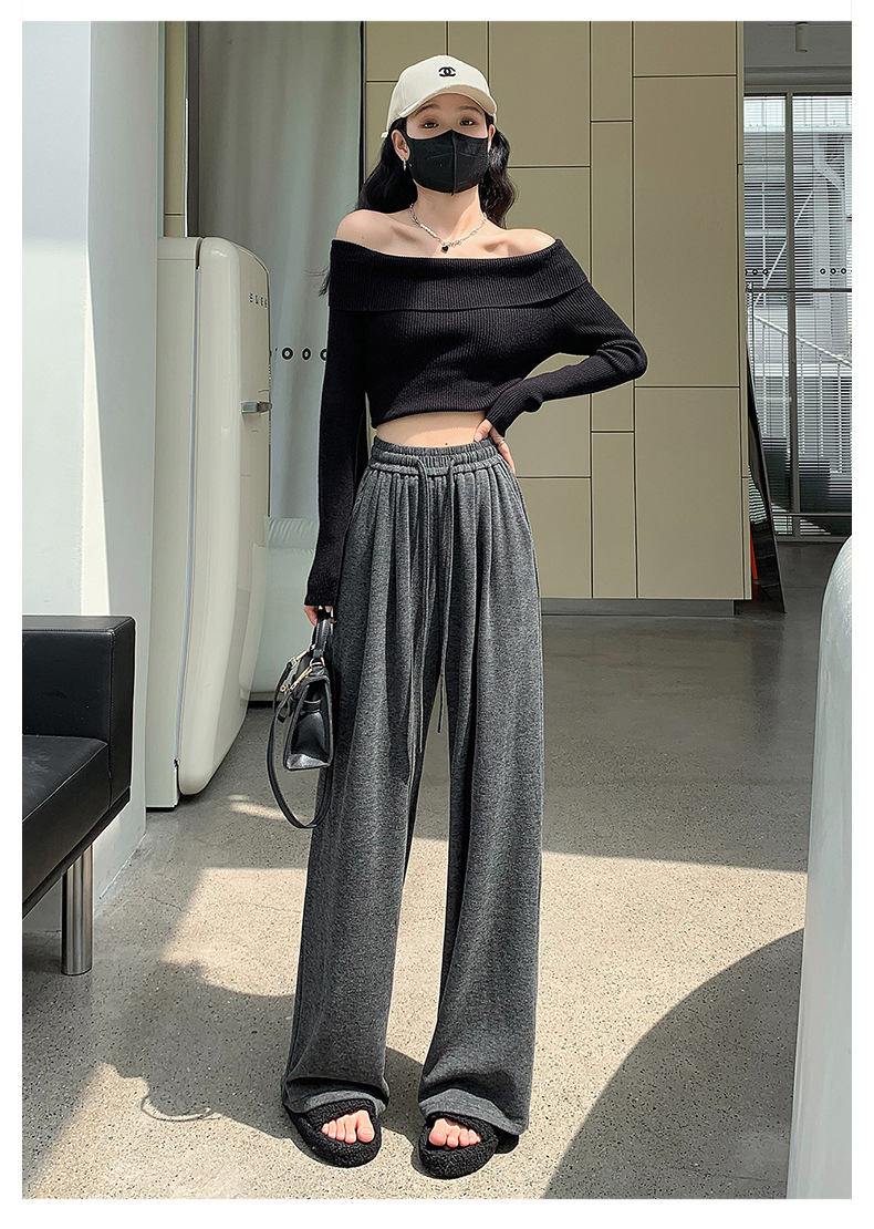 Glutinous Rice Slip Casual Pants Live Hot Spring and Summer Women's New High Waist Drooping Straight-Leg Pants Factory Direct Sales Women Clothes