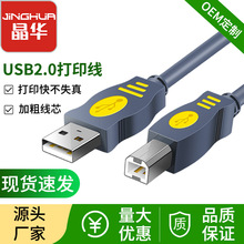 晶华USB2.0打印线 A/B方口打印线电脑打印机纯铜带磁环USB数据线