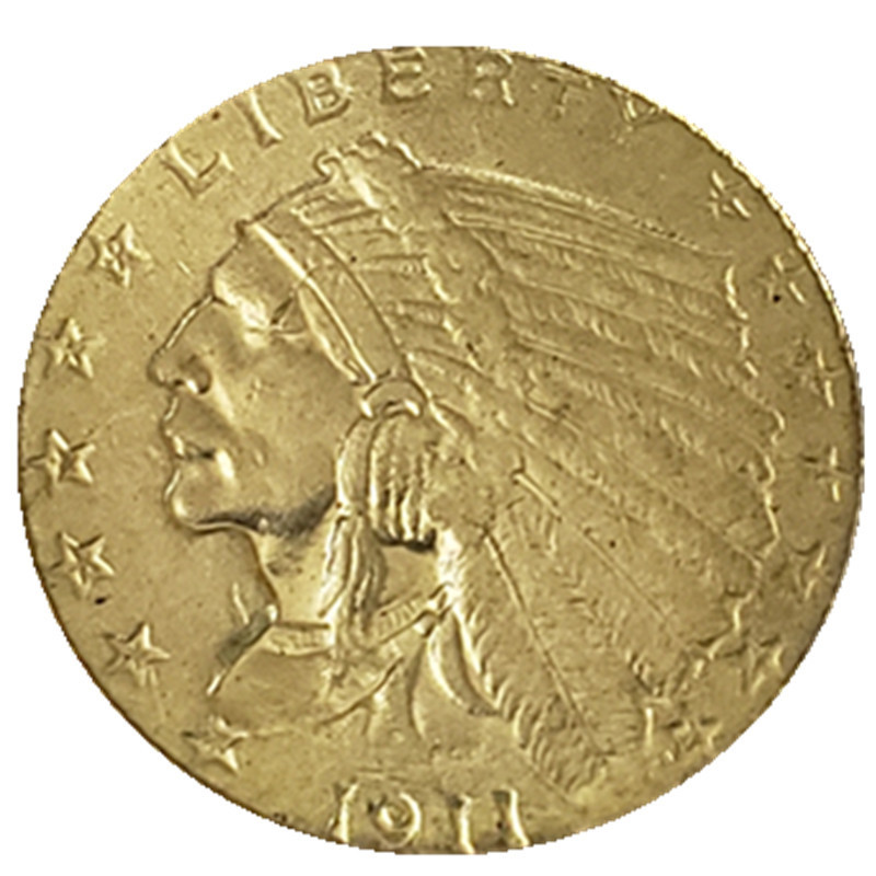 12种不同年份美国印第安头像2.5分金币1908~1915,1926~1929