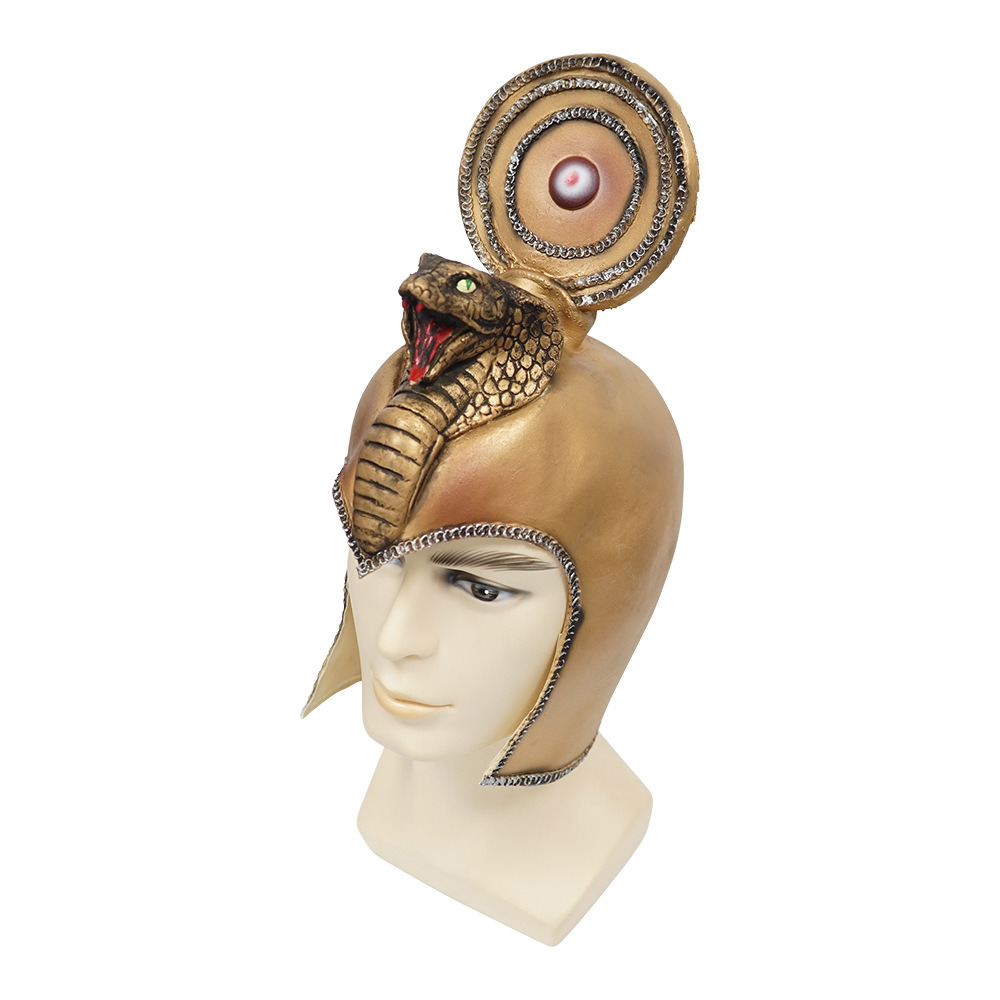 万圣节新款乳胶面具埃及艳后眼镜蛇头套化妆舞会酒吧派对氛围道具