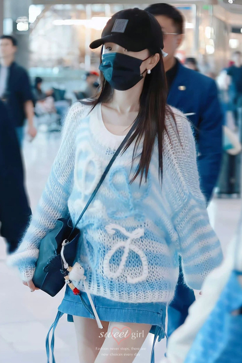 杨幂同款条纹毛衣