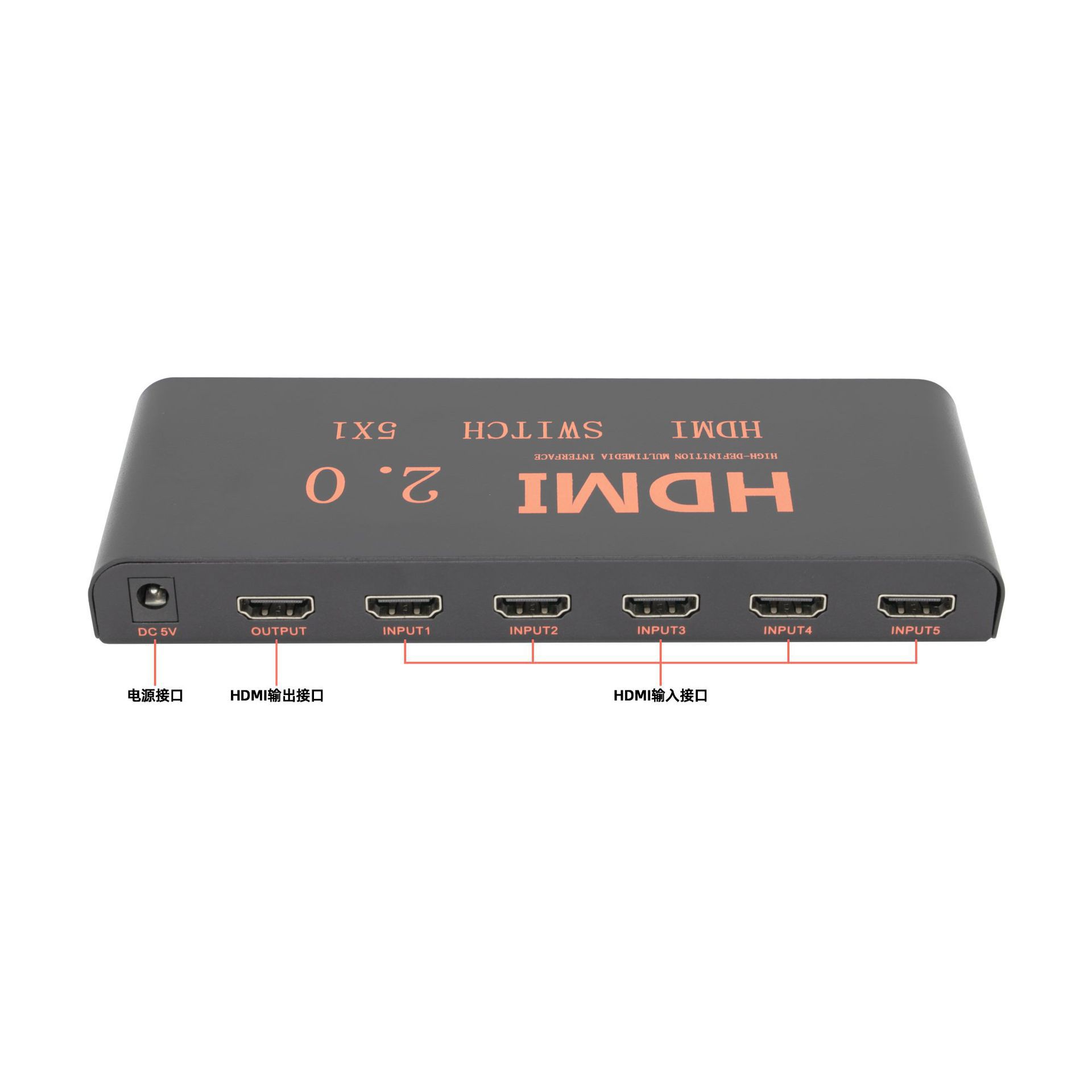 Hdmi 2.0 Switcher 4K 60Hz Hdmi Three-Input and One-Output Four-Input-One-Output Five in One out Screen Splitter