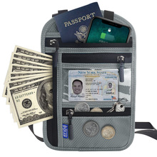 跨境RFID多功能挂脖护包照收纳 斜挎单肩收纳袋 出国旅行证件包袋