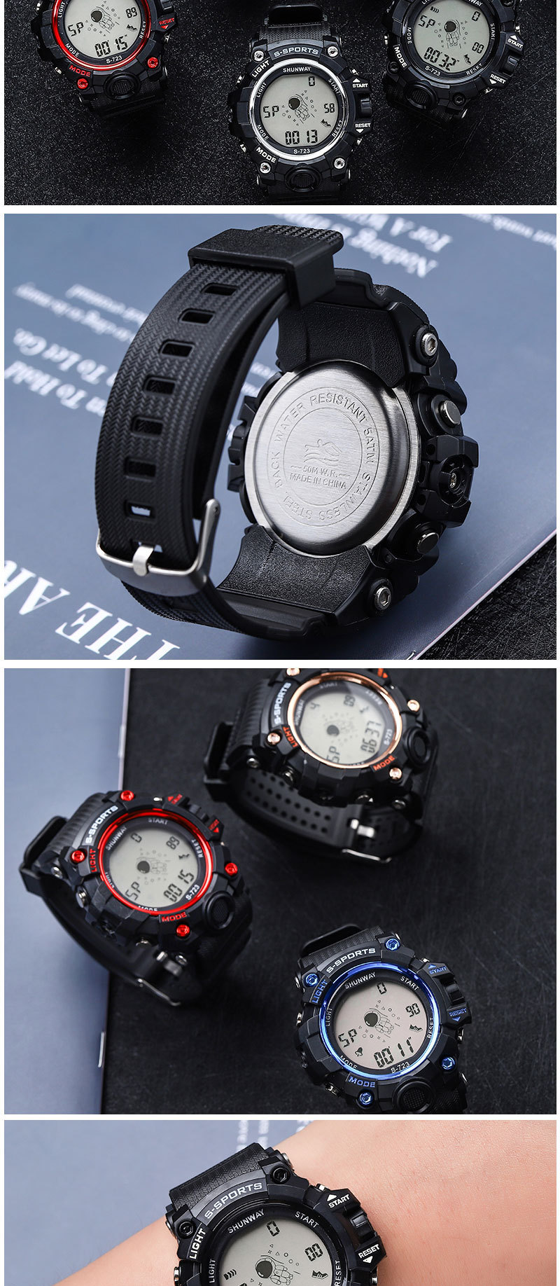 新款太空人夜光防水电子表学生党宇航员系列太空表盘运动电子手表