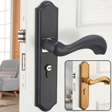 欧式黄古房间门锁室内卧室实木门锁通用型家用静音机械门锁把手