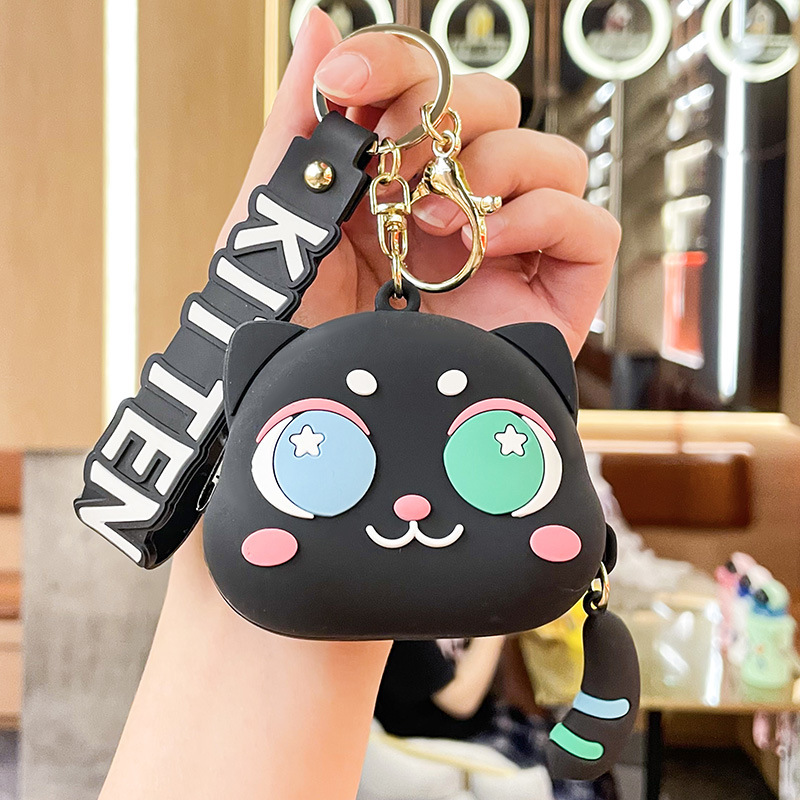 Mini Genuine Xiaocaichai Coin Purse Keychain Pendant Cat Boutique Couple Earphone Bag Key Pendant Gift