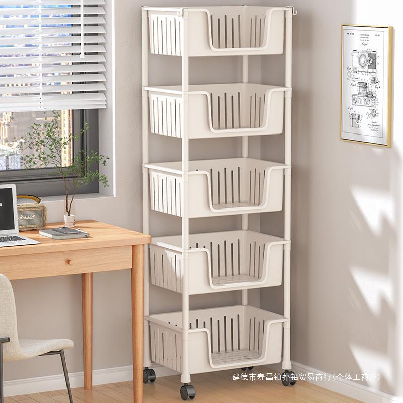 书架落地小推车置物架家用可移动阅读书柜收纳柜储物柜多层收扑铅