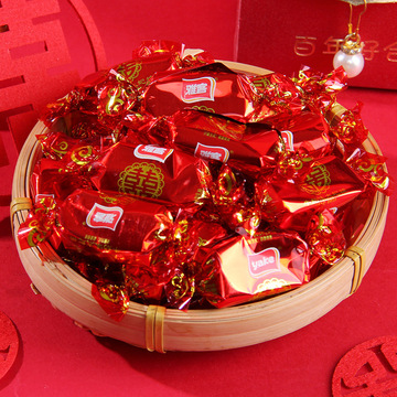 雅客双喜太妃糖牛奶糖500g约60颗结婚喜糖婚庆糖果软糖零食散袋装