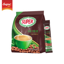 super超级牌马来西亚进口 速溶咖啡3合1特浓白咖啡30条540g/袋装