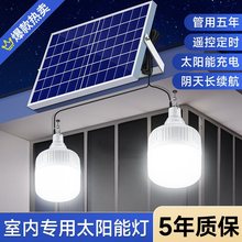 2023新款太阳能户外庭院路灯家用充电室内照明一拖二分体式吊灯泡