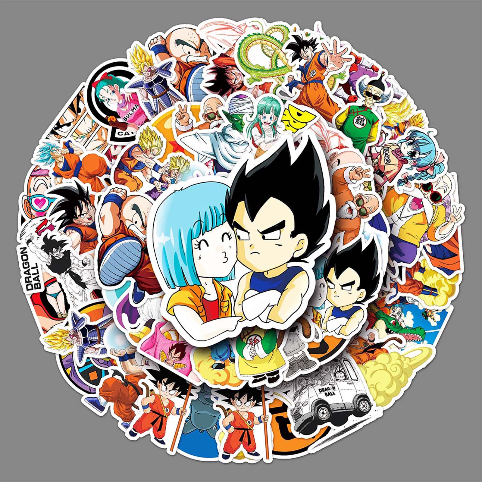 50张日漫七龙珠卡通个性diy防水行李箱笔记本电脑汽车滑板车贴纸