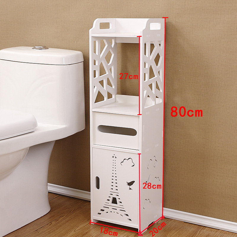 Toilet Gap Storage Rack Multi-Layer Floor Toilet Side Narrow Cabinet Bathroom Cabinet Waterproof Bathroom Storage Cabinet with Door