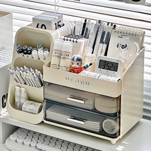 新款桌面收纳盒抽屉式学生办公室书桌文具大容量置物架多功能斜插