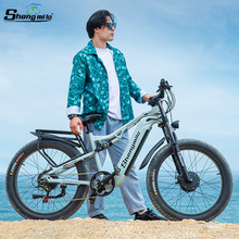 Shengmilo跨境专供26寸双驱电动自行车48V锂电成人电动助力山地车