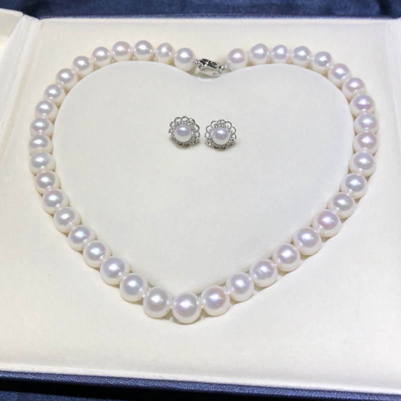 母亲节礼物天然珍珠项链强光11-12mm大尺寸微瑕天然淡水珍珠-阿里巴巴