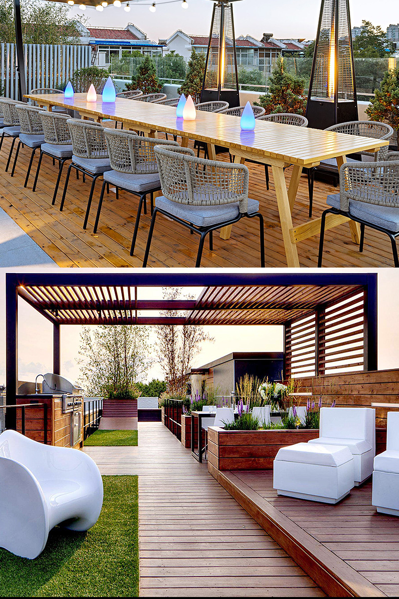 户外塑木防腐木板材室外阳台露台户外庭院花园葡萄架木塑地板安装