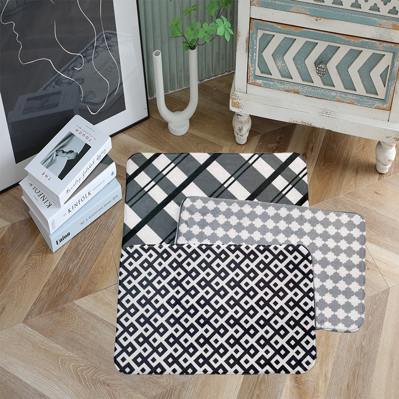 Cross-Border Amazon Hot Sale Geometric Digital Printed Mat Non-Slip Mat Household Mat Bathroom Absorbent Kitchen Mat