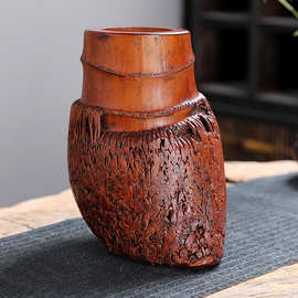 竹根笔筒 毛竹根 老竹根 摆件