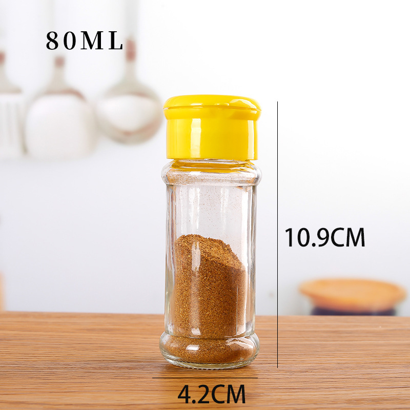 Spot Goods 100ml Plastic Spice Jar Pepper Bottle Glass Transparent Seasoning Bottle Barbecue Shaker Source Factory