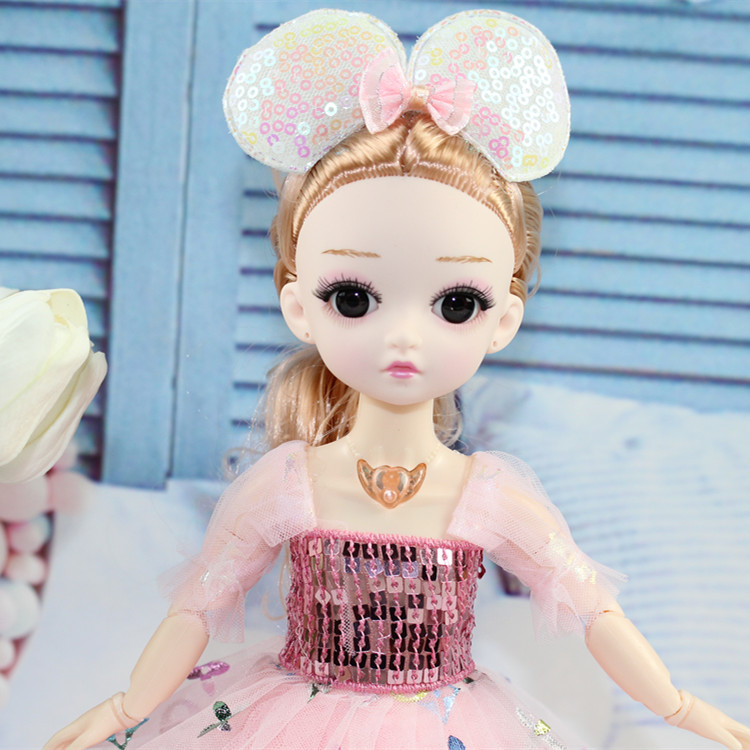 4d真眼30厘米公主纱裙巴比娃娃洋娃娃过家家玩具生日礼物钥匙链