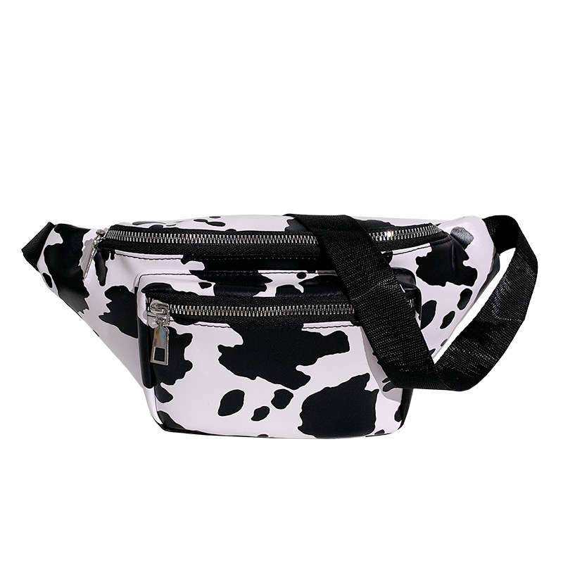 2021 New Summer Crossbody Cows Pattern Bag Chest Bag Ins Fashionable Stylish Women's Waist Bag Striped Sports Bag