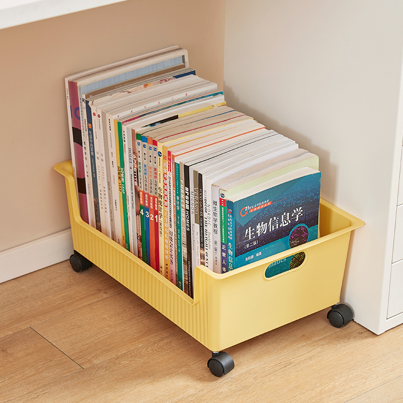 Book Storage Box with Pulley Student Dormitory under Desk Schoolbag Storage Box Desktop Storage Basket Organizing Classroom Bookcase