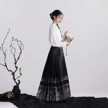 星河汉歌-蓬莱仙境马面裙新中式汉服显瘦高级国风织银仿螺钿长裙