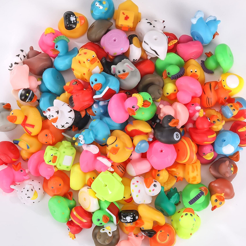 卡通塑胶玩具小黄鸭pvc搪胶公仔儿童洗澡戏水玩偶橡胶鸭什锦鸭