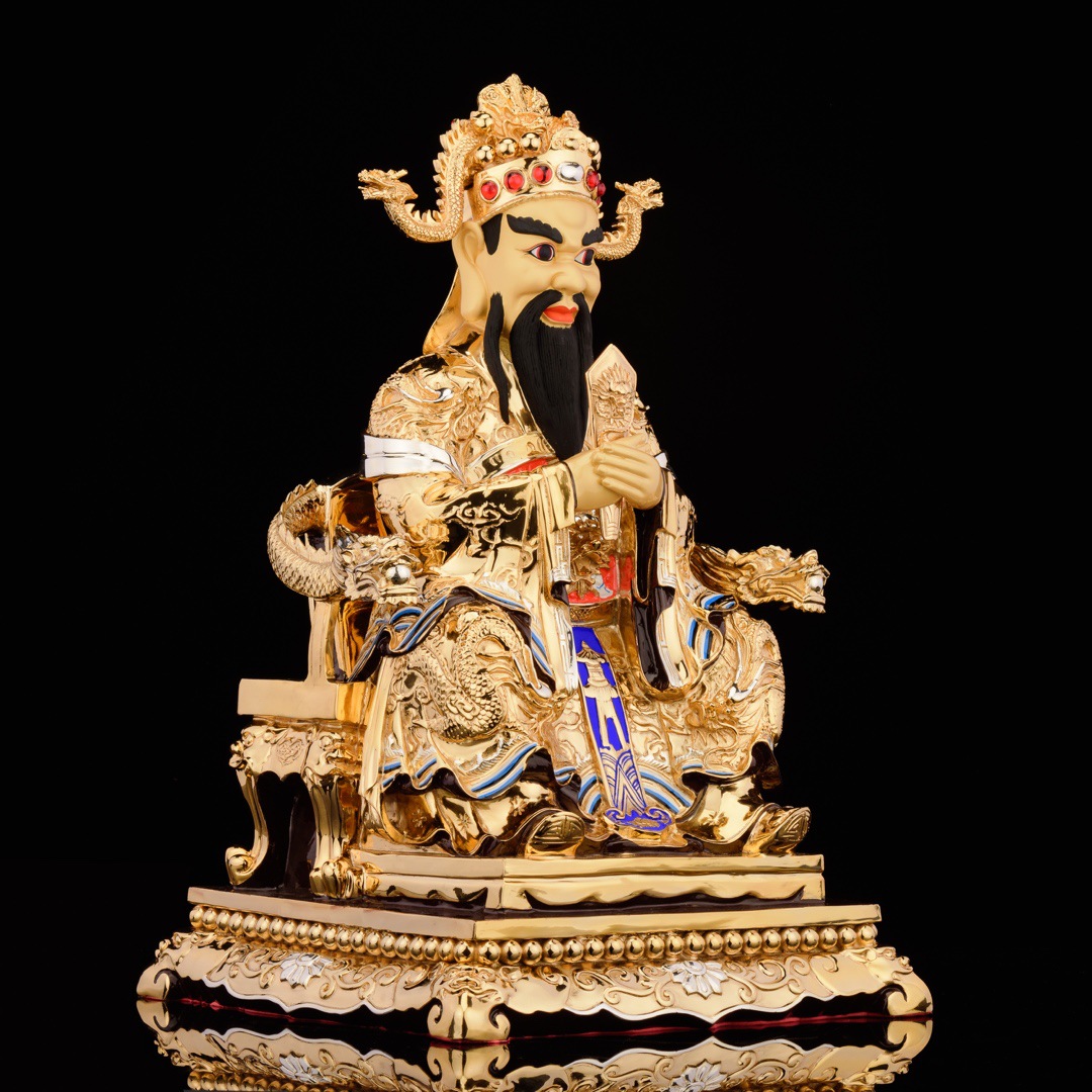 台湾盛凡铜鎏金五爷菩萨神佛像批发家用佛堂佛教用品批发工艺品